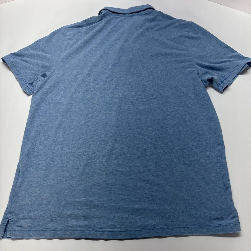 Vineyard Vines Polo Shirt Mens Edgartown Short Sleeve Blue Pima Cotton Blend Med - Picture 7 of 9
